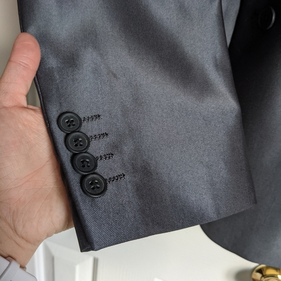 Men's suit & pants - 38R/32W - Grey/charcoal sheen - Picture 3 of 13